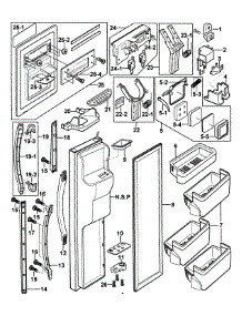Refrigeration  Left Door parts for Samsung Refrigerator RS2556BB/XAA-0000 / from AppliancePartsPros.com
