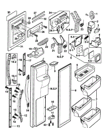 Refrigeration  Left Door parts for Samsung Refrigerator RS2534VQ/XAA-0000 / from AppliancePartsPros.com