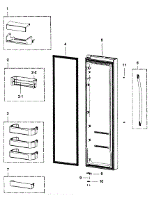 Right Door parts for Samsung Refrigerator RSG307AABP/XAA-0001 / from AppliancePartsPros.com