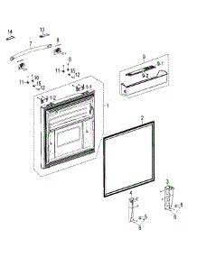 Freezer Door parts for Samsung Refrigerator RF268ACRS/XAA / from AppliancePartsPros.com