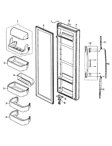 Refrigeration  Right Door parts for Samsung Refrigerator RS2630AWW/XAA / from AppliancePartsPros.com