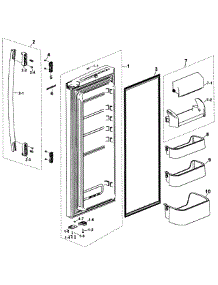 Right Door parts for Samsung Refrigerator RF197ABBP/XAA / from AppliancePartsPros.com