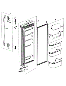 Right Door parts for Samsung Refrigerator RF197ABRS/XAA / from AppliancePartsPros.com