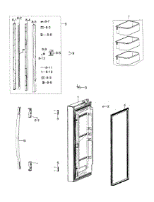Left Door parts for Samsung Refrigerator RF266AZBP/XAA / from AppliancePartsPros.com