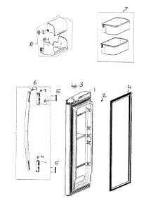 Right Door parts for Samsung Refrigerator RF266AZBP/XAA / from AppliancePartsPros.com