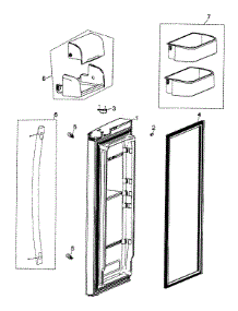 Right Door parts for Samsung Refrigerator RF263AEWP/XAA / from AppliancePartsPros.com