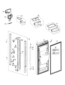 Left Door parts for Samsung Refrigerator RF268ACWP/XAA / from AppliancePartsPros.com