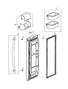 Right Door parts for Samsung Refrigerator RF263AEBP/XAA / from AppliancePartsPros.com