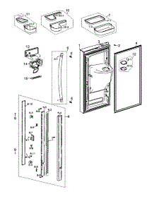 Left Door parts for Samsung Refrigerator RF267AZWP/XAA / from AppliancePartsPros.com