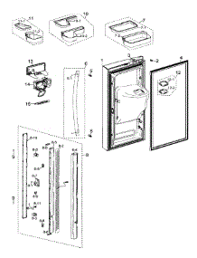 Left Door parts for Samsung Refrigerator RF267AZPN/XAA / from AppliancePartsPros.com