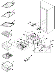 Refrigeration  Refrigerator Shelves parts for Samsung Refrigerator RS255BAWW/XAA / from AppliancePartsPros.com