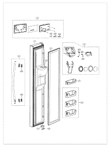 Door Left parts for Samsung Refrigerator RS261MDPN/XAA / from AppliancePartsPros.com