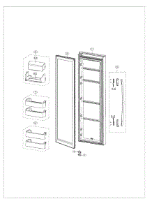 Door Right parts for Samsung Refrigerator RS261MDPN/XAA / from AppliancePartsPros.com