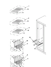 Refrigeration  Freezer Shelves parts for Samsung Refrigerator RS2545SH/XAA / from AppliancePartsPros.com