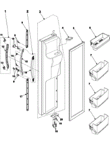 Refrigeration  Freezer Door parts for Samsung Refrigerator RS2777SL/XAA / from AppliancePartsPros.com