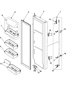 Refrigeration  Refrigerator Door parts for Samsung Refrigerator RS253BAWW/XAA / from AppliancePartsPros.com
