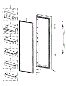 Refrig Door parts for Samsung Refrigerator RSG257AAWP/XAA / from AppliancePartsPros.com