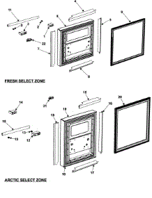 Arctic / Fresh / Select Zone Doors parts for Samsung Refrigerator RM255BARB/XAA / from AppliancePartsPros.com