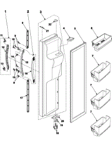 Refrigeration  Freezer Door parts for Samsung Refrigerator RS2534BB/XAA / from AppliancePartsPros.com