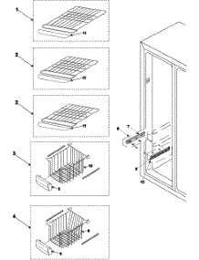 Refrigeration  Freezer Shelves parts for Samsung Refrigerator RS2644SW/XAA / from AppliancePartsPros.com