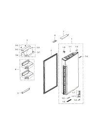 Door R-Refrigerator parts for Samsung Refrigerator RF34H9960S4/AA-0000 / from AppliancePartsPros.com