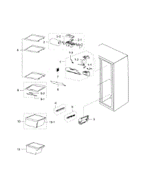 Refrigerator parts for Samsung Refrigerator RS25H5000SR/AA-0000 / from AppliancePartsPros.com