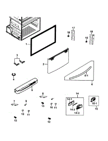 Freezer Door parts for Samsung Refrigerator RF25HMEDBBC/AA-0000 / from AppliancePartsPros.com