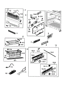 Freezer parts for Samsung Refrigerator RF25HMEDBWW/AA-0000 / from AppliancePartsPros.com