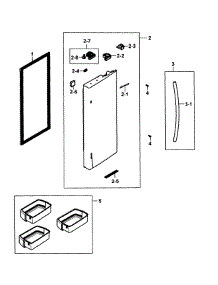 Refrigerator Door R parts for Samsung Refrigerator RF25HMEDBWW/AA-0000 / from AppliancePartsPros.com