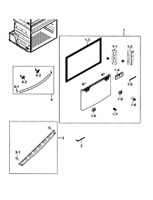 Freezer Door parts for Samsung Refrigerator RF23HCEDBWW/AA-0000 / from AppliancePartsPros.com