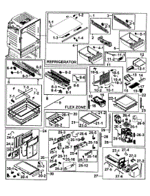 Refrigerator parts for Samsung Refrigerator RF28HMEDBWW/AA-0000 / from AppliancePartsPros.com