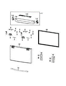 Freezer Door parts for Samsung Refrigerator RF4287HAPN/XAA-0001 / from AppliancePartsPros.com