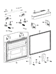 Freezer Door parts for Samsung Refrigerator RF267AZPN/XAA-0000 / from AppliancePartsPros.com