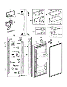 Refrigerator Door-L parts for Samsung Refrigerator RF267AZPN/XAA-0000 / from AppliancePartsPros.com