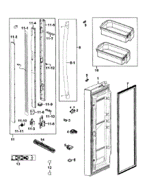 Door Left parts for Samsung Refrigerator RF266AZRS/XAA-0000 / from AppliancePartsPros.com