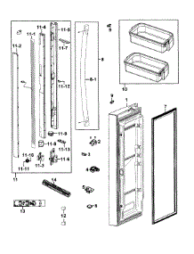 Door Left parts for Samsung Refrigerator RF266AZPN/XAA-0000 / from AppliancePartsPros.com