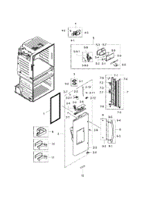 Fridge Door L parts for Samsung Refrigerator RF28HMEDBSR/AA-0000 / from AppliancePartsPros.com