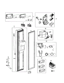 Left Door parts for Samsung Refrigerator RS267TDBP/XAA-0000 / from AppliancePartsPros.com