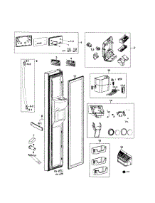 Freezer Door parts for Samsung Refrigerator RS267TDRS/XAA-0000 / from AppliancePartsPros.com