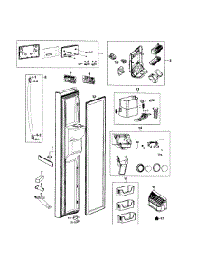 Freezer Door parts for Samsung Refrigerator RS267TDPN/XAA-0000 / from AppliancePartsPros.com