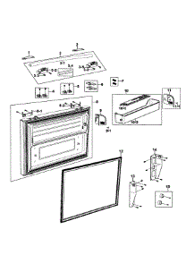 Freezer Door parts for Samsung Refrigerator RF266ACWP/XAA-0000 / from AppliancePartsPros.com