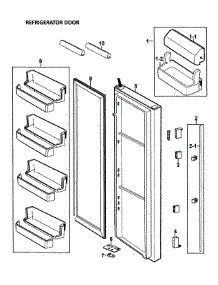 Right Door parts for Samsung Refrigerator RS267LAWW/XAA-0000 / from AppliancePartsPros.com