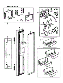 Left Door parts for Samsung Refrigerator RS265LBWP/XAA-0000 / from AppliancePartsPros.com