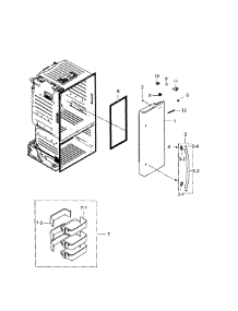 Right Door parts for Samsung Refrigerator RF220NCTASR/AA-0001 / from AppliancePartsPros.com