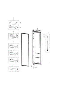 Right Door parts for Samsung Refrigerator RSG309AARS/XAA-0001 / from AppliancePartsPros.com