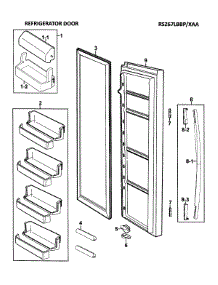Right Door parts for Samsung Refrigerator RS267LBBP/XAA-0000 / from AppliancePartsPros.com