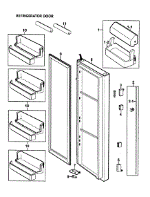 Left Door parts for Samsung Refrigerator RS265LAWP/XAA-0000 / from AppliancePartsPros.com