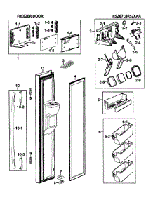 Left Door parts for Samsung Refrigerator RS267LBRS/XAA-0000 / from AppliancePartsPros.com