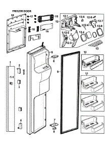 Left Door parts for Samsung Refrigerator RS265LASH/XAA-0000 / from AppliancePartsPros.com