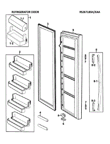 Right Door parts for Samsung Refrigerator RS267LBSH/XAA-0000 / from AppliancePartsPros.com
